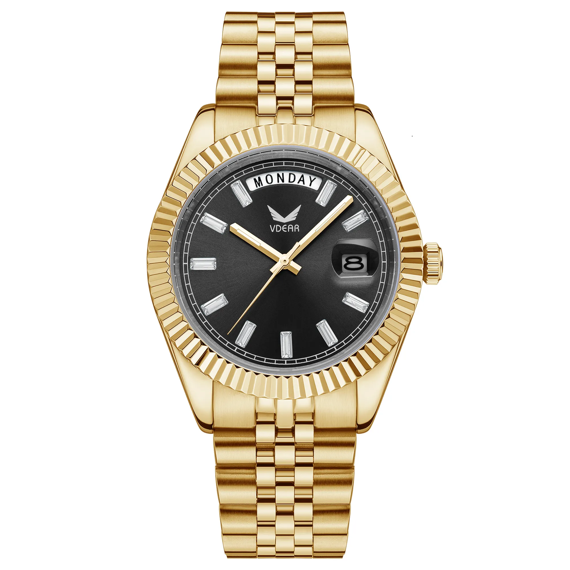 VDEAR Crystal Montre Steel Strap Watch - Quartz Movt 7