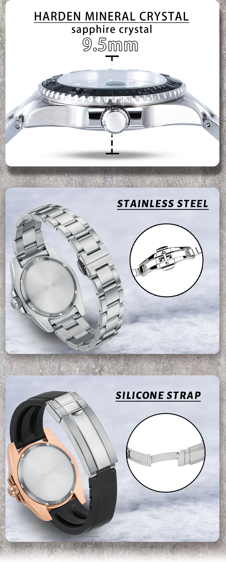 Vdear 50 Meters Waterproof Quartz Wristwatch High Quality  Calendar Luminous Silicone Strap Watch 12