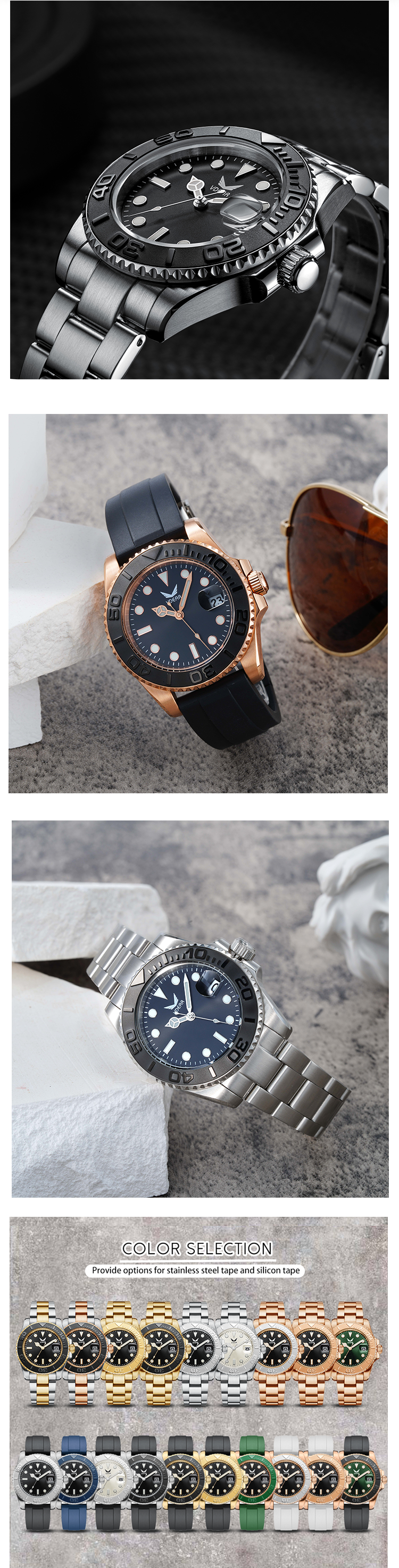 Vdear 50 Meters Waterproof Quartz Wristwatch High Quality  Calendar Luminous Silicone Strap Watch 13