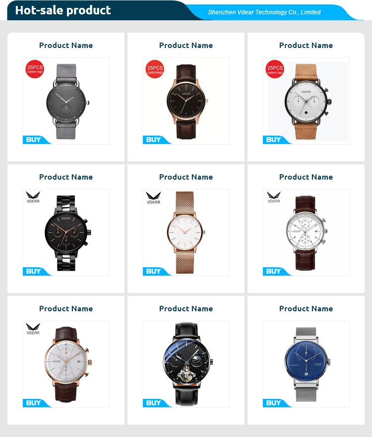 VDEAR Customized LOGO Watch Classic simple dial waterproof Watch Vintage Simple leisure Quartz Watch 13
