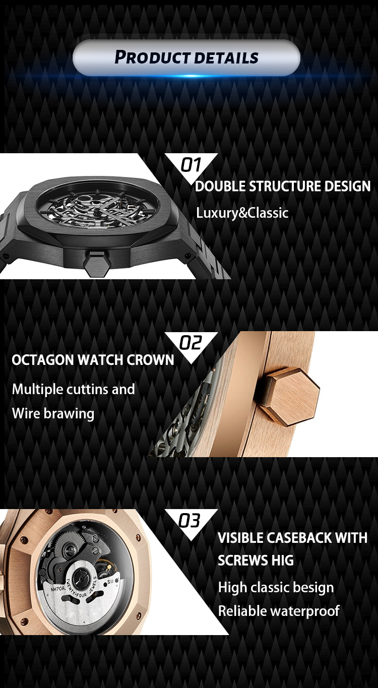 VDEAR - Automatic Movement Alloy Case Fashion Luxury Silicone Mens Logo Automatic Machanical Watches in Wristwatches others 10