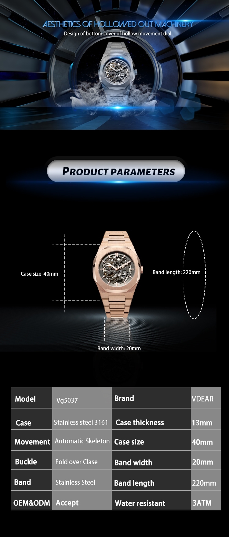 VDEAR - Create Your Own 3 atm Water Resistant Stainless Steel Back Watch For Men Wrist Men Cheap Leather Strap Watches others 9