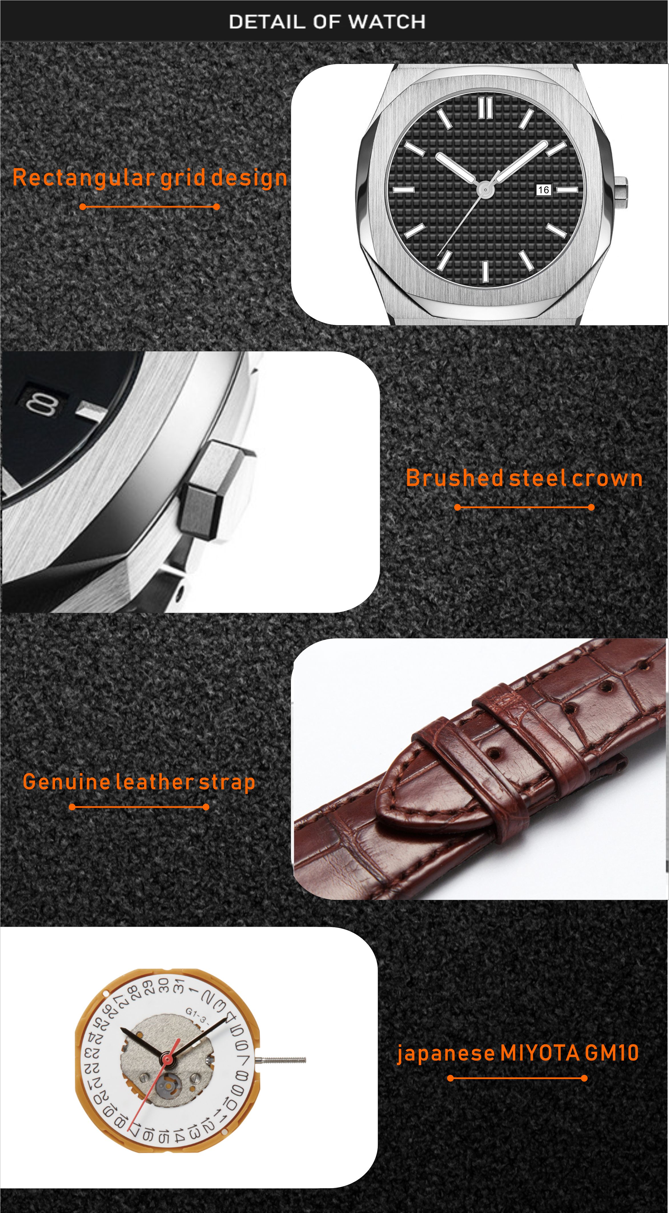 VDEAR - Fashion Water Resistant 30M Stainless Steel Back Japan Movt Own Brand Watch Custom From China others 12