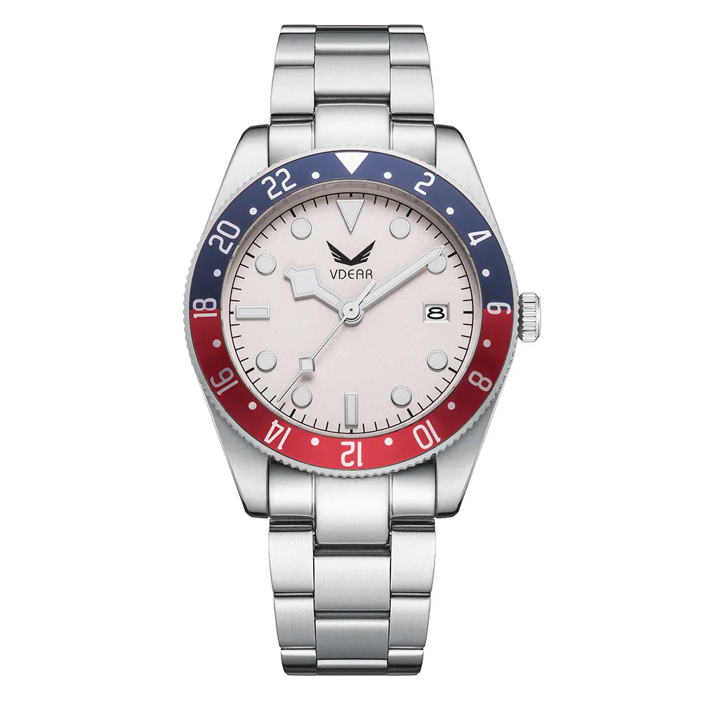High-Precision Stainless Steel Quartz Watch 44mm Waterproof Date Display 2