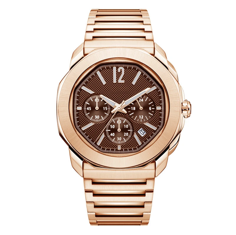 ساعة فيدير كوارتز بثلاثة عدادات قابلة للتخصيص، مزودة بتقويم، ساعة فاخرة مقاومة للماء، كرونوغراف 1