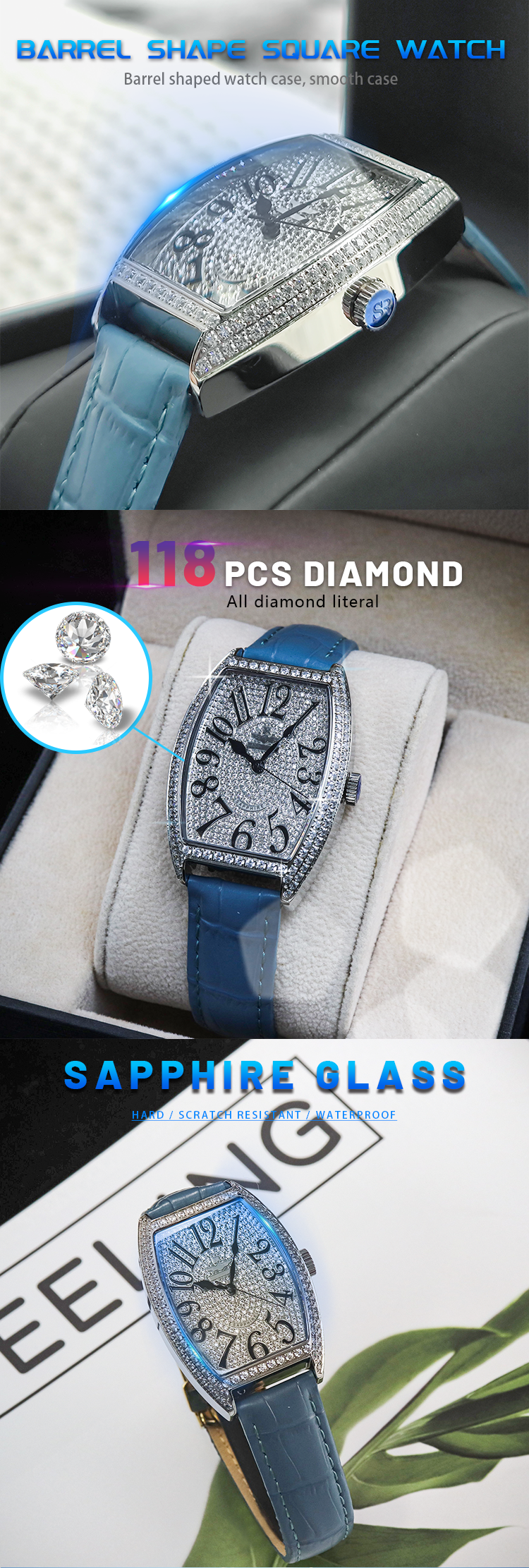 VDEAR - VDEAR Watches Manufacturer OEM All Diamond Face High Quality Luxury Watch Women Diamond Watch Custom Lady Watch 10