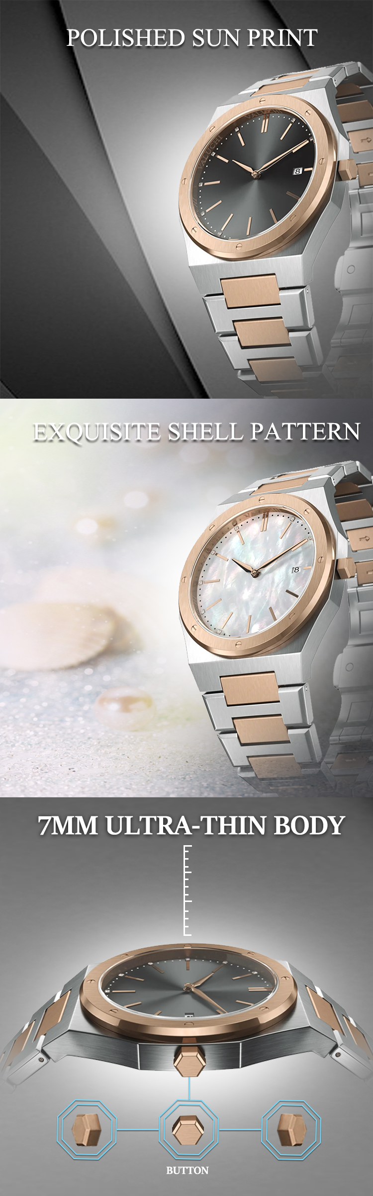 VDEAR - Custom Logo 36mm Reloj Stainless Steel Back Japan Movt Watch Ultra Thin Watches Women Wrist Luxury Lady Watch 10