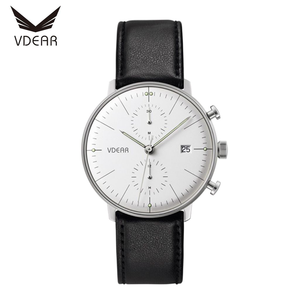 Vdear Wholesale Chronograph Quartz Watches Luxury Round Dial With Luminous Pointers Calendar Watch Company 9