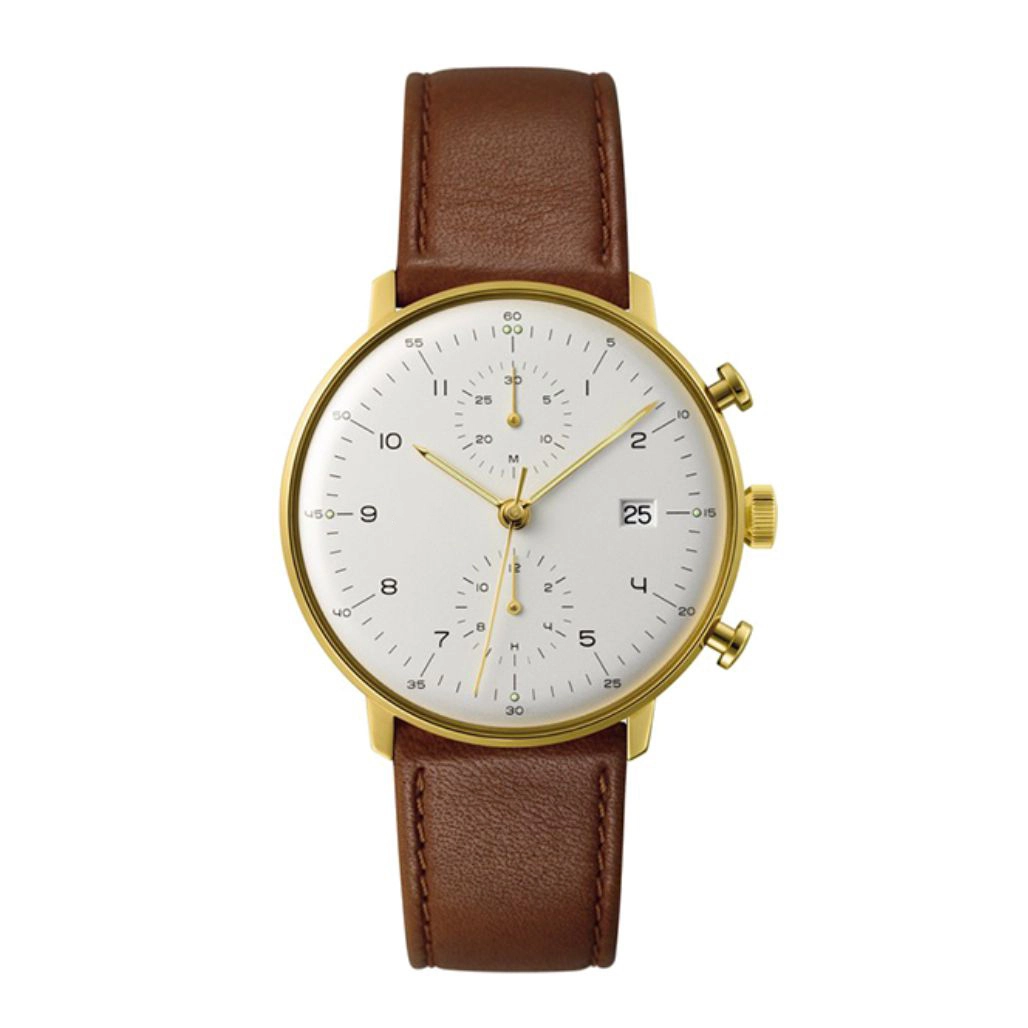 VDEAR Two Eye Chronograph Watch Belt Waterproof Simple Casual Leisure Customized Logo Men Quartz Watch 1