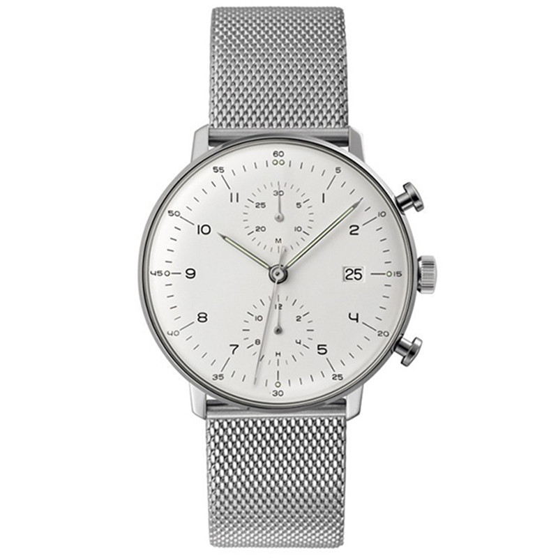 VDEAR Two Eye Chronograph Watch Belt Waterproof Simple Casual Leisure Customized Logo Men Quartz Watch 11