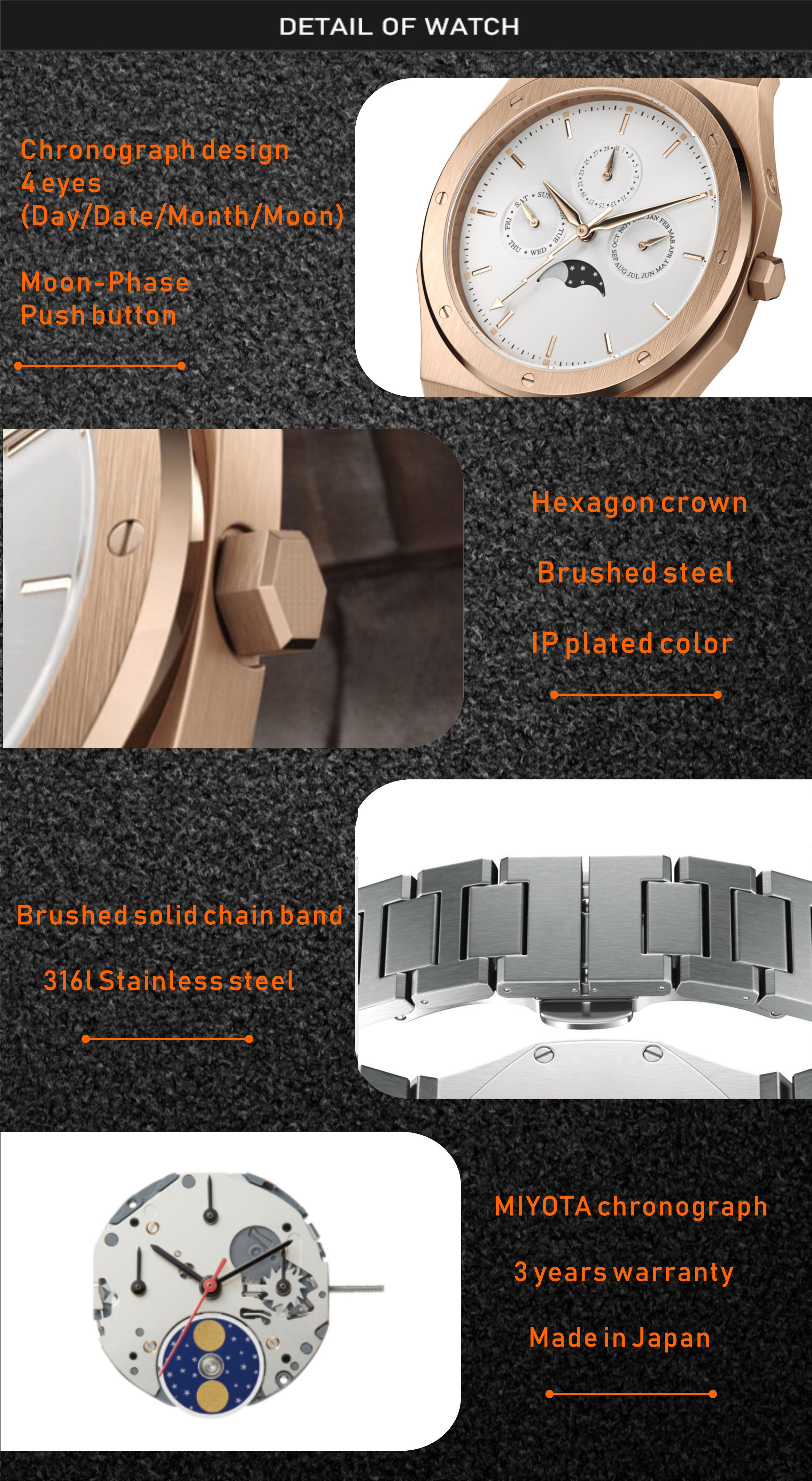 VDEAR - Outdoor Stainless Steel Case Japan Movement Quartz Chronograph Personalized Watch others 12