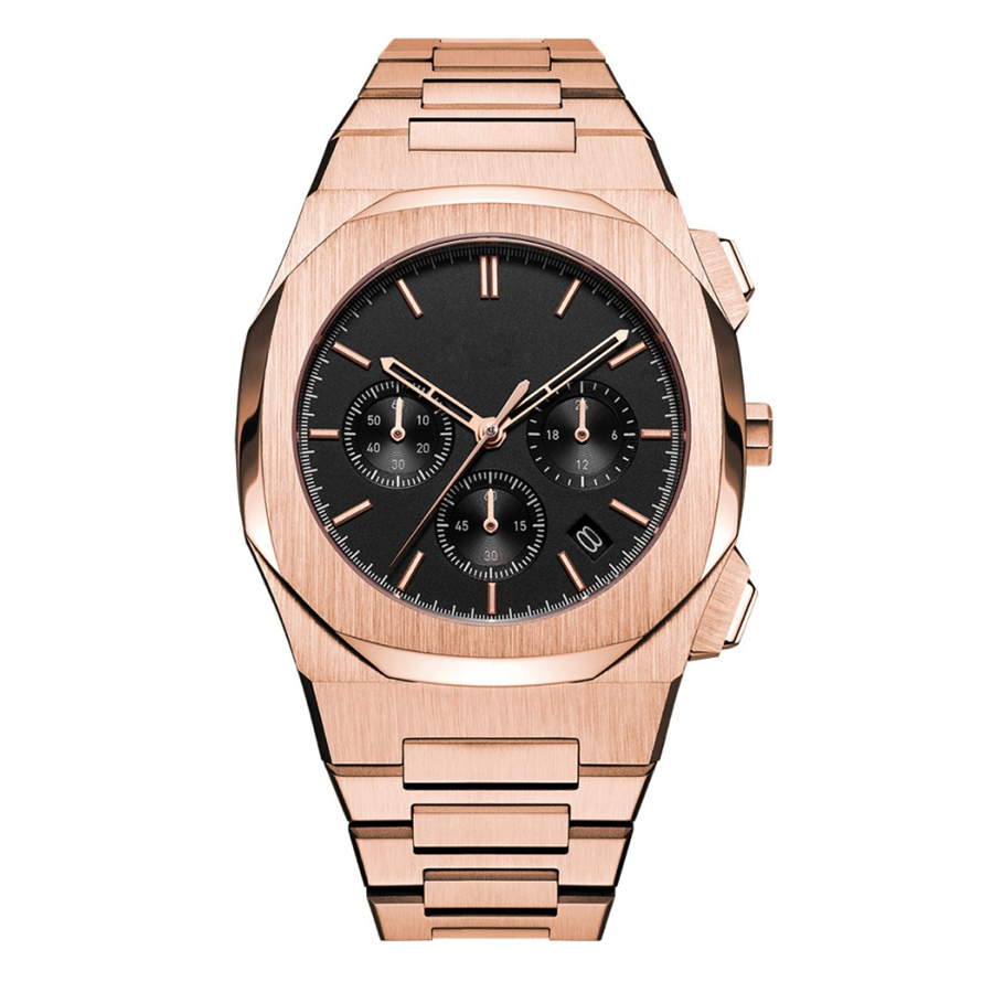 VDEAR – Modische, neue, wasserdichte, individuell gestaltete OEM-Chronographenuhr mit Datums- und Wochentagsanzeige, Leuchtzeigern, Edelstahlarmband und Quarzwerk 1