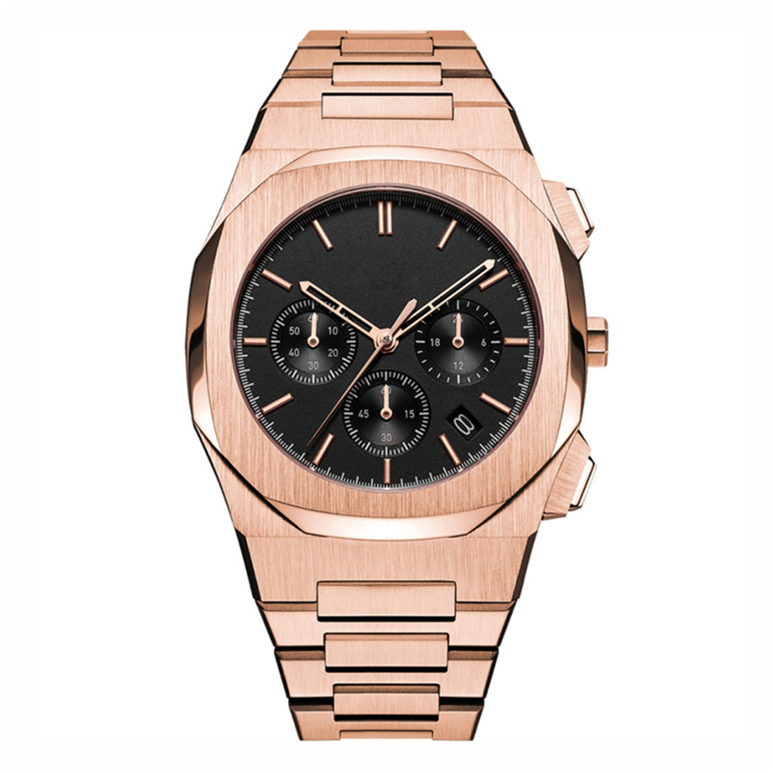 VDCAR - Edelstahl-Herrenuhr, goldener Chronograph, wasserdicht 1