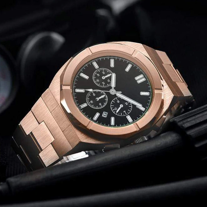 VDEAR - Rose Gold Japan Movt 3 Eyes Chronograph Reloj Para Dama Women Stainless Watch Lady Watches Chronograph Watch 1