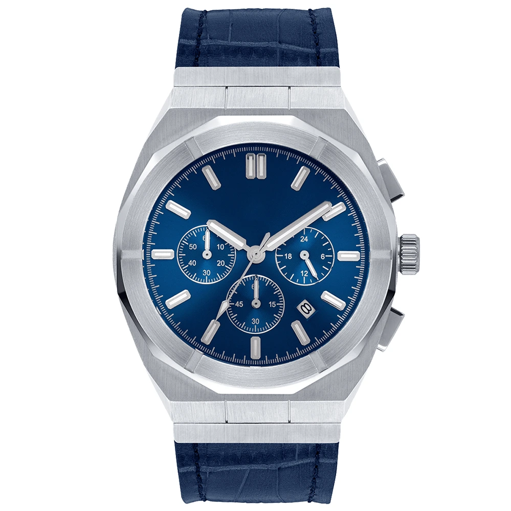 ساعة VDEAR الفاخرة المقاومة للماء حتى 3 ضغط جوي، ساعة كرونوغراف كوارتز يابانية فاخرة، ساعة جلدية للرجال، إصدار 2021 1