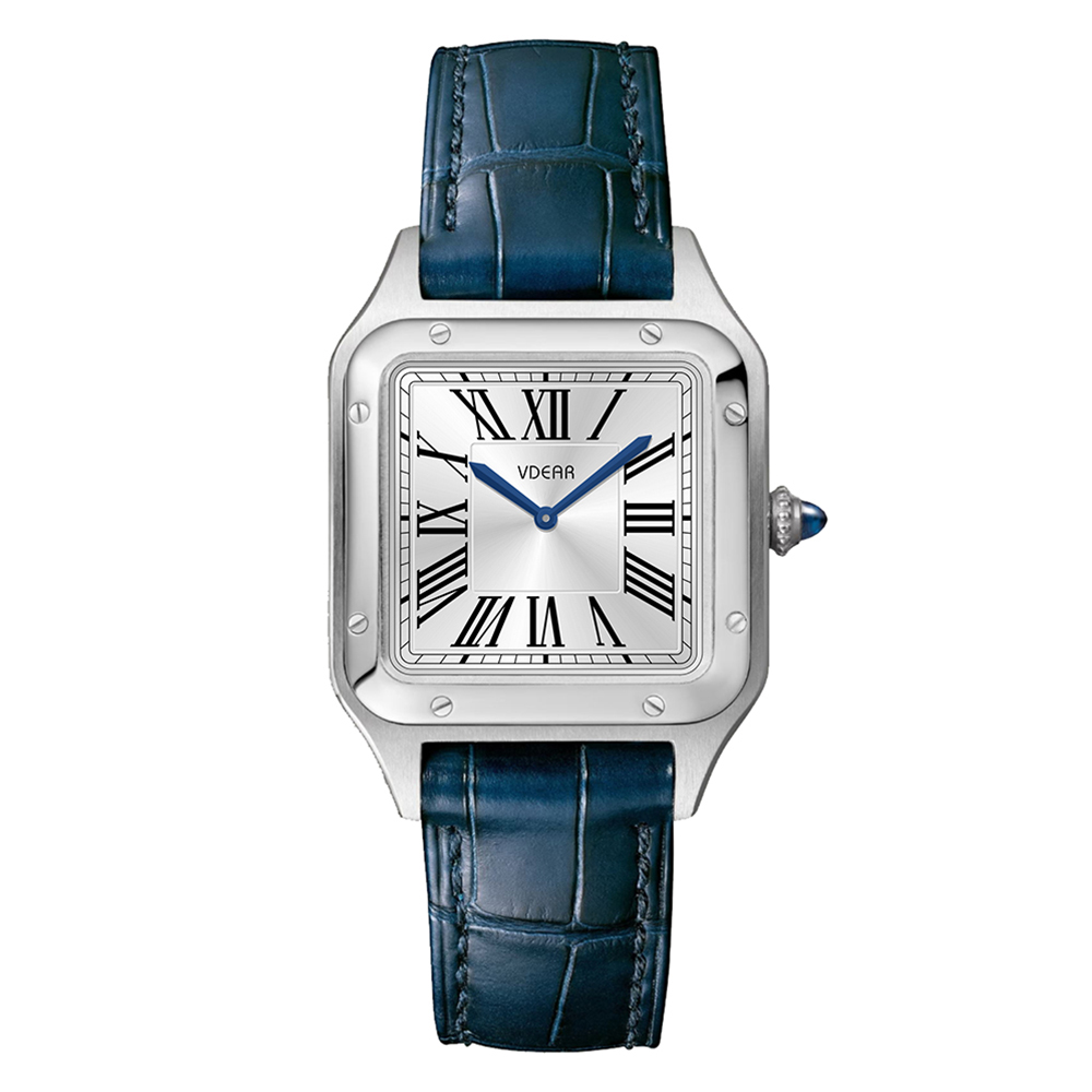 Vdear Arabic Numeral Sword Shaped Pointer Watch Lady Leather Band Square Sunray Dial 7mm Rose Gold Ultra Thin Case Watch 9