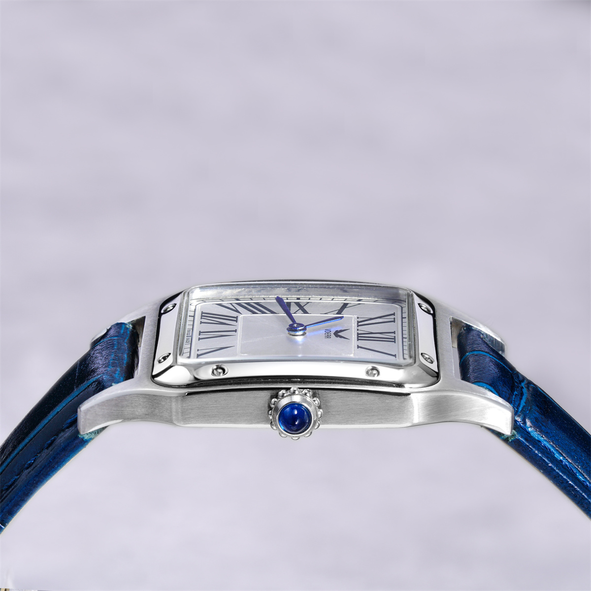 Vdear Arabic Numeral Sword Shaped Pointer Watch Lady Leather Band Square Sunray Dial 7mm Rose Gold Ultra Thin Case Watch 12