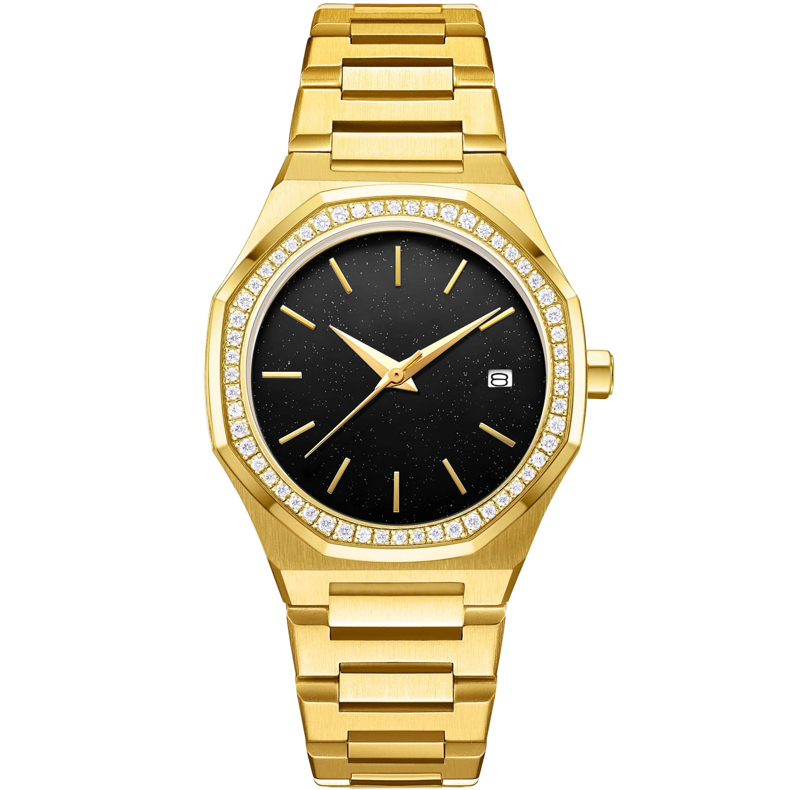 VDEAR - Horloge met aangepast logo, Japans uurwerk, OEM-merk, moissanite, diamanten, damespolshorloge. 1