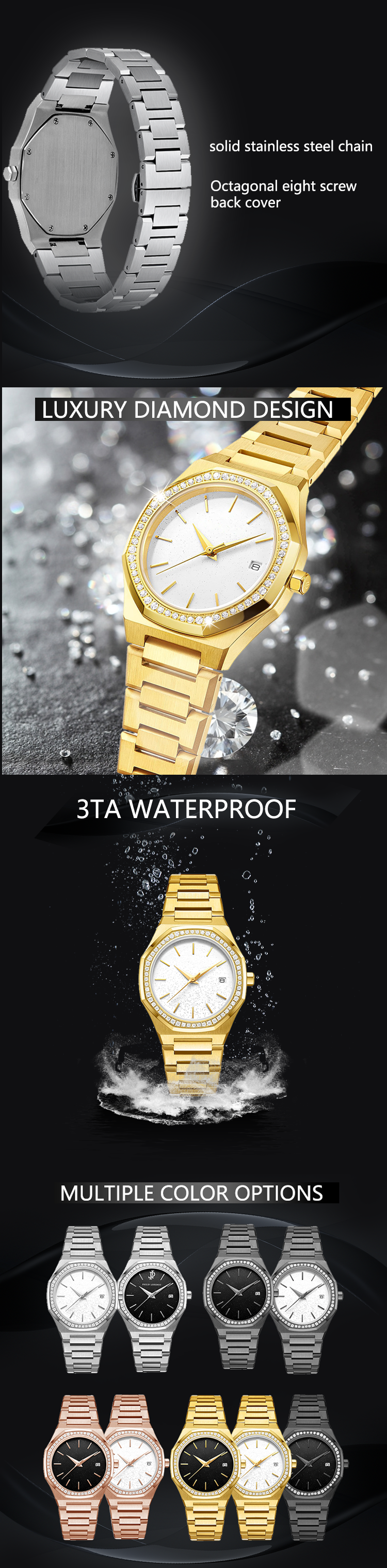 VDEAR - Original New Design Custom Watch Case Moissanite Watch Luxury Diamond Ladies Watches With Diamond Lady Watch 10