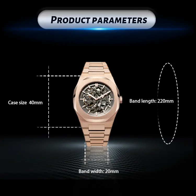 Automatic Skeleton Watch - Fashionable Design, Luminous Hands, Waterproof - VDEAR VG5037 4