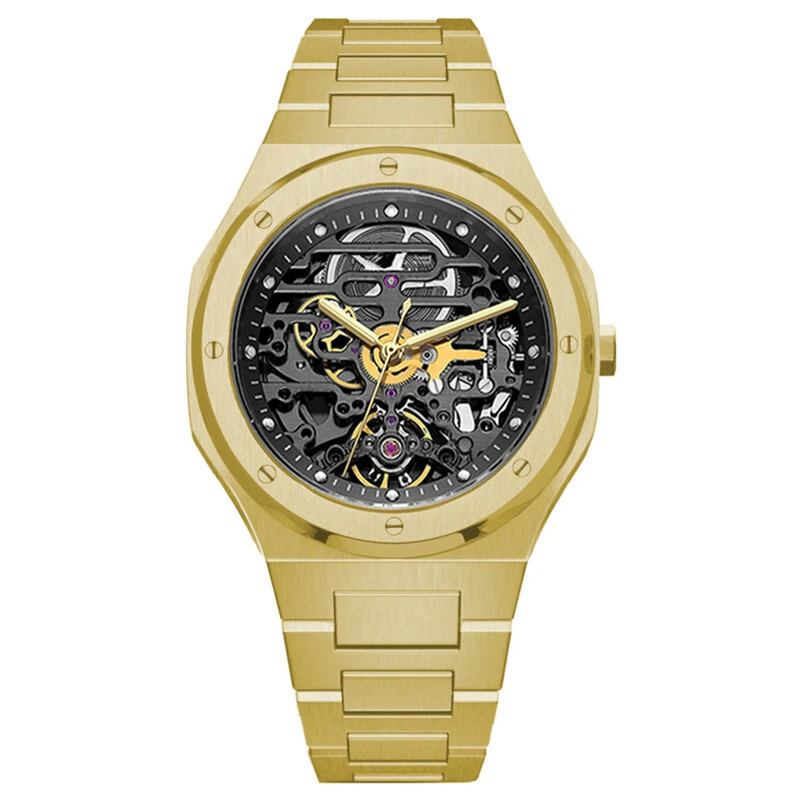 VDEAR Customized Skeleton automatic watches for men Visible Movement Mechanical Luxury Watch 1