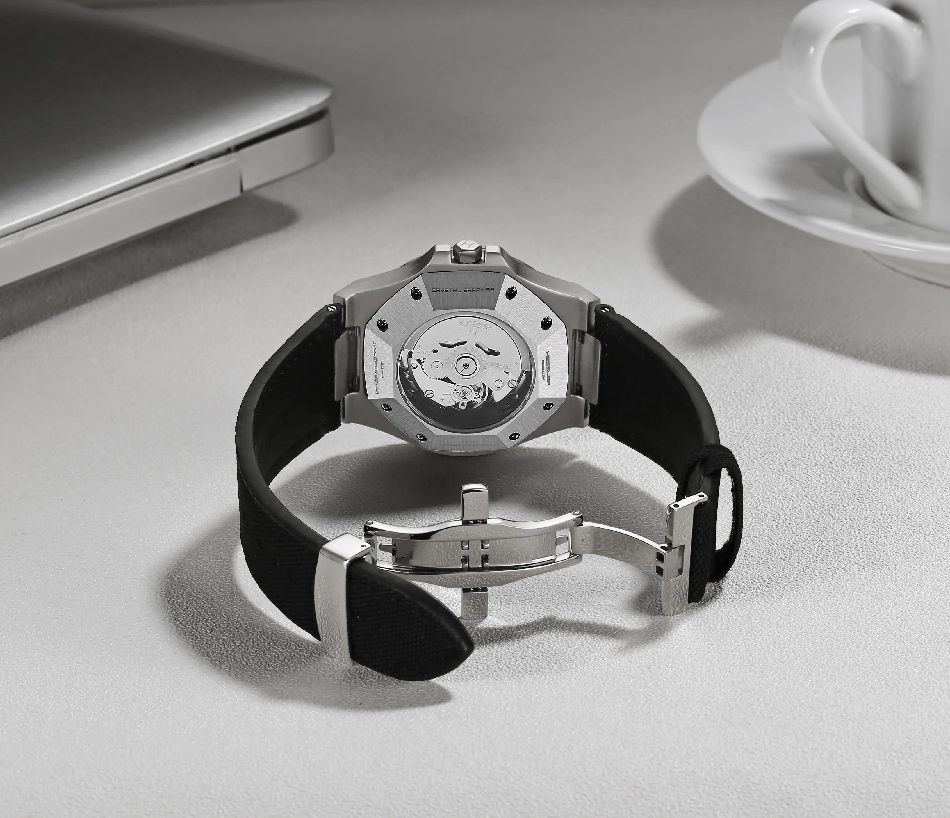 VDEAR Sport Automatic Watch - Customizable, Waterproof, Mechanical - 316 Silver Steel Strap 5