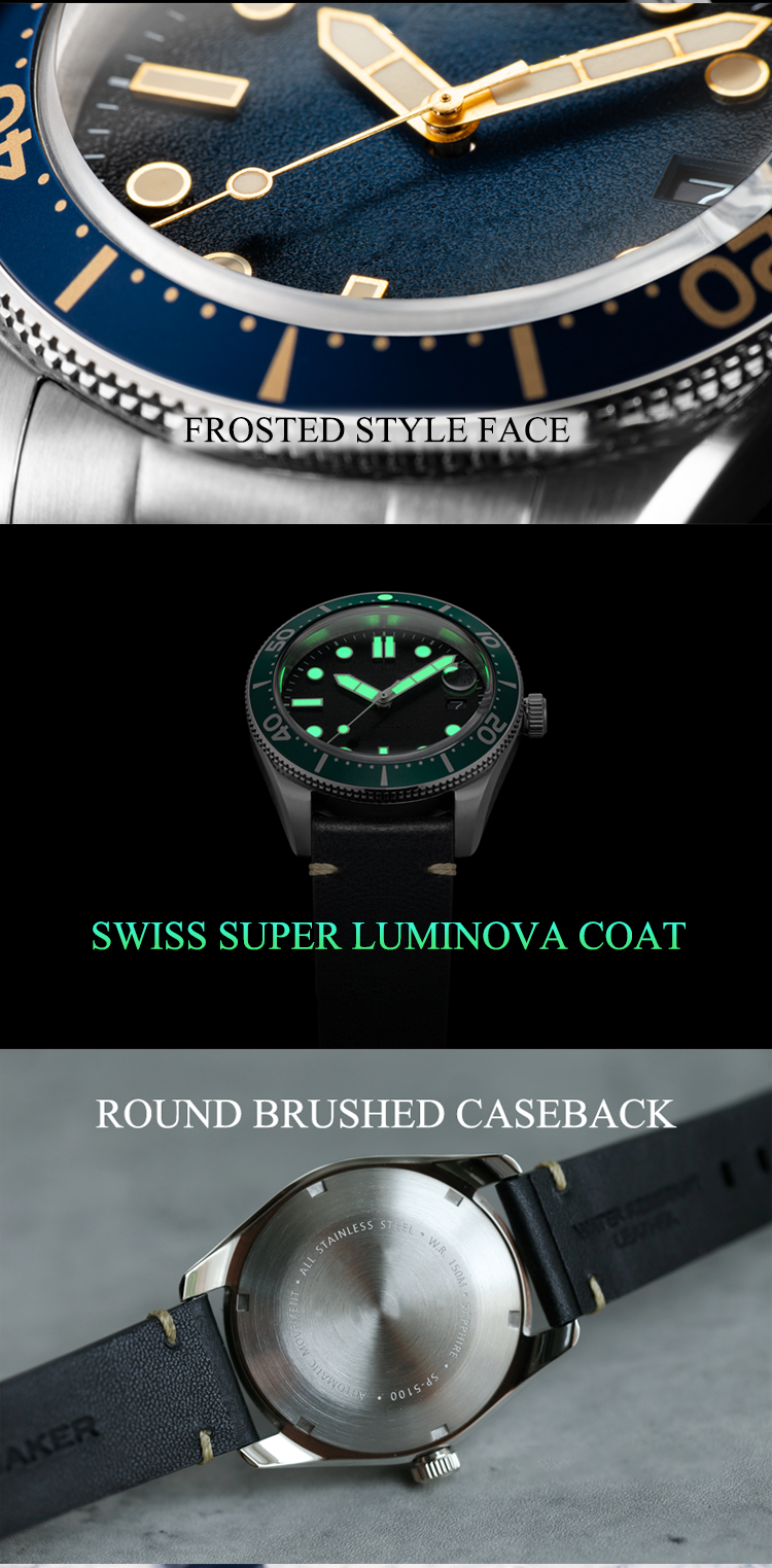 VDEAR - Custom Logo 100m Waterproof Cow Leather Strap Miyota 8215 Movement Mens Leather Watch Oem Mechanical Watches For Men New Arrival 11