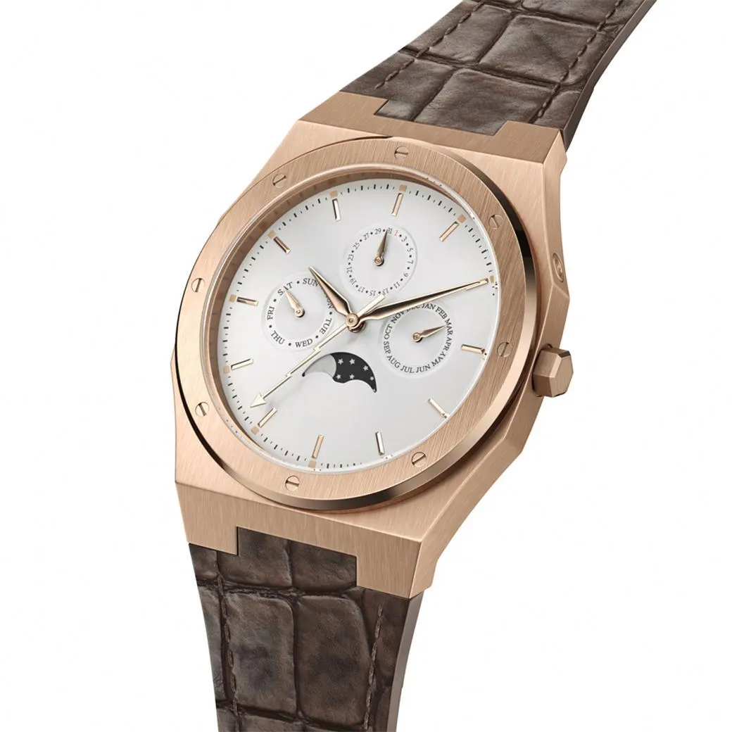 VDEAR - New Fashionable Stainless Steel Back Japan Movement Multifunction Genuine Leather Wrist Watch others 1