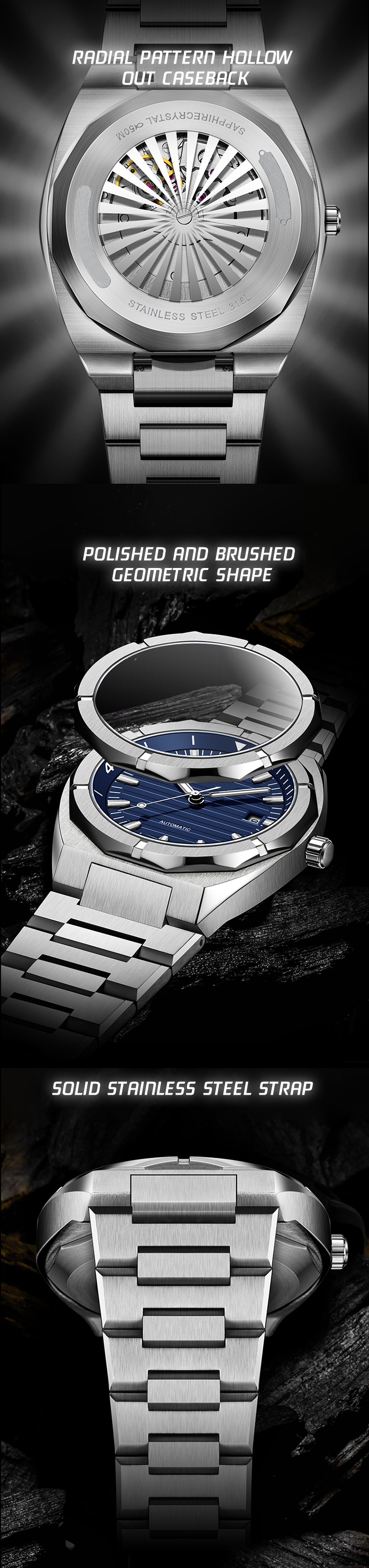 VDEAR - Reloj Stainless Steel Back Japan Movt Automatic Watches Men Luxury Brand Automatic Watches Men Wrist With Custom Logo New Arrival 11