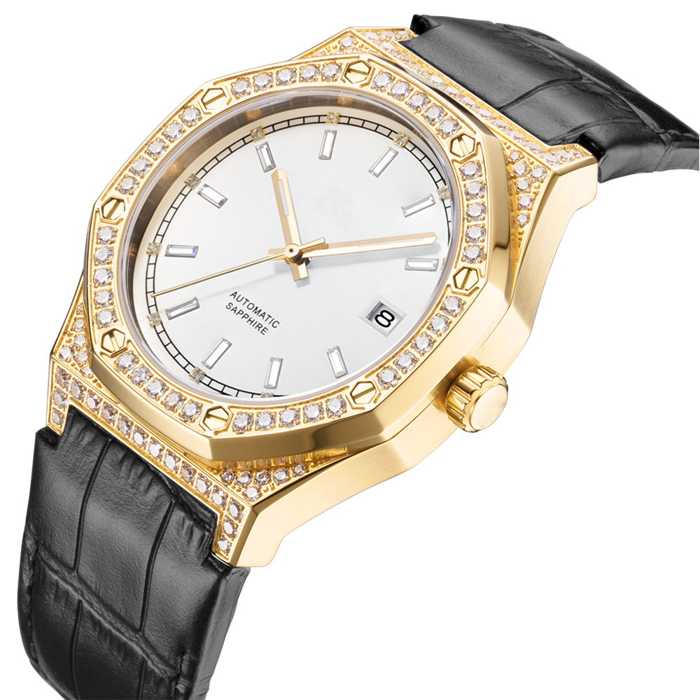 VDEAR - 316L Stainless Steel Luxury Diamond Watch Men Business Watch Automatic Movement 8215 New Arrival 11