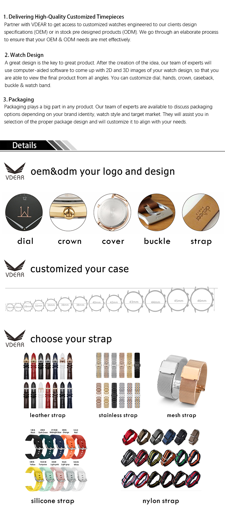 VDEAR - 2021 Create your own brand skeleton watches automatic men luxury mechanical movement 50MOQ Custom Watch 13