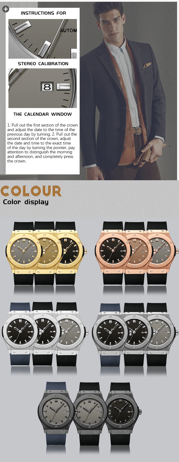 VDEAR - 2021 Luxary Lujo Original New Design Custom New Acero Inoxidable Dorado Date Mens Automatic Hand Watch Black New Arrival 12