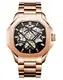 VDEAR Gold Square Skeleton Mechanical Watch1 6