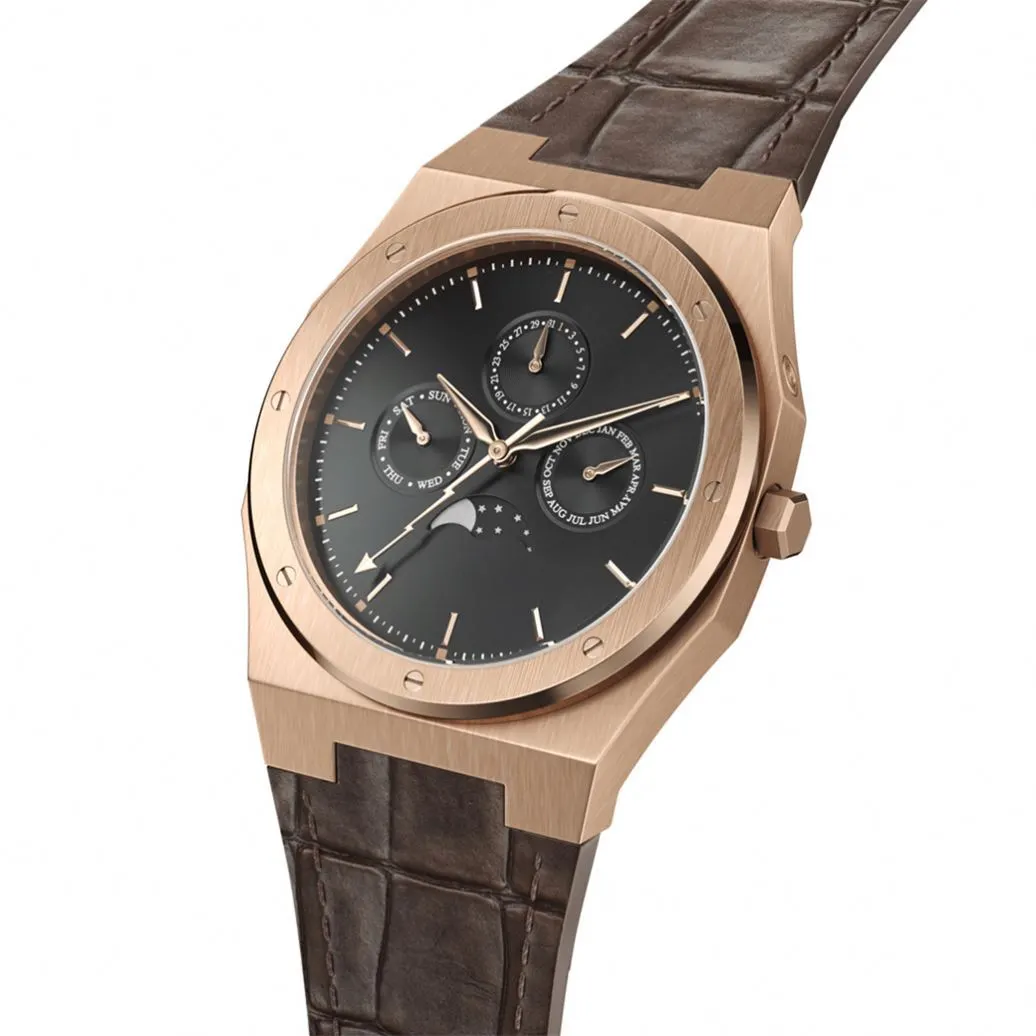 VDEAR - Outdoor Stainless Steel Case Japan Movement Quartz Chronograph Luxury Mens Watch Leather Strap others 1