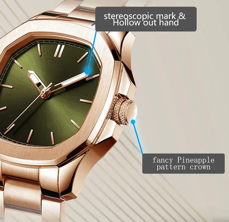 VDEAR Square Silver Black Watch - Custom Logo, Waterproof, Luminous Pointer! 4