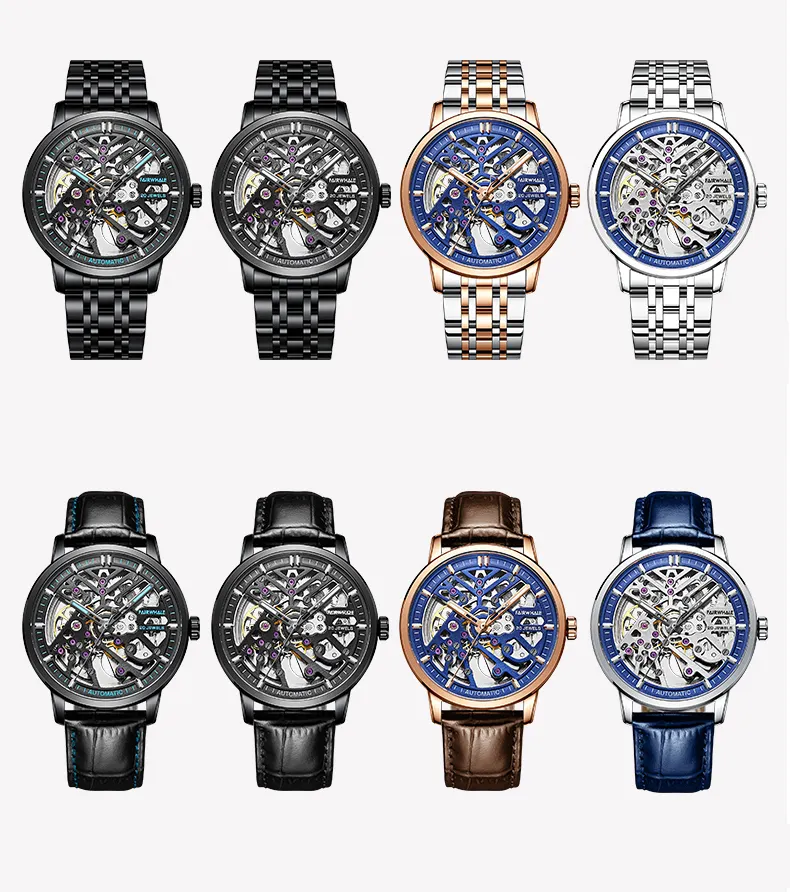 VDEAR Black Hollow Luxury Watch - Waterproof, Customizable, Premium Quality 7