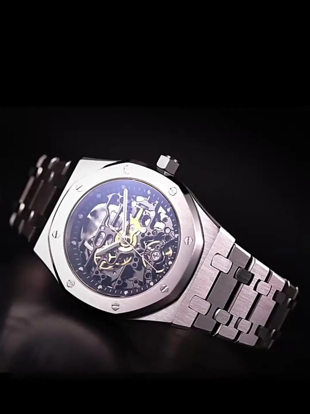VDEAR High Quality Customizable Luxury Skeleton Watch - Mechanical Movement, 5ATM Stainless Steel 2