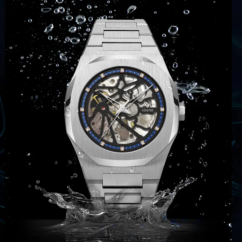 VDEAR Diamond Scale Men's Automatic Watch - Durable & Customizable 2