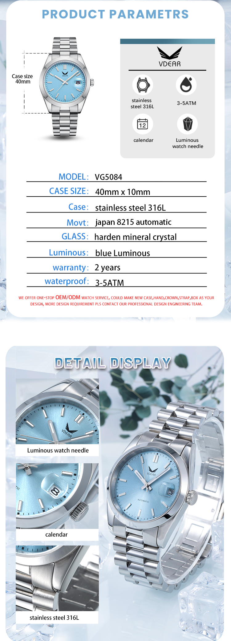 Blue Dial Automatic Luxury Watch 10