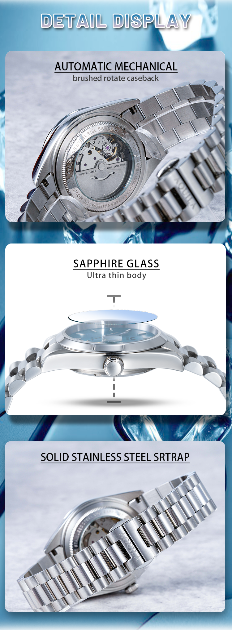 Blue Dial Automatic Luxury Watch 12