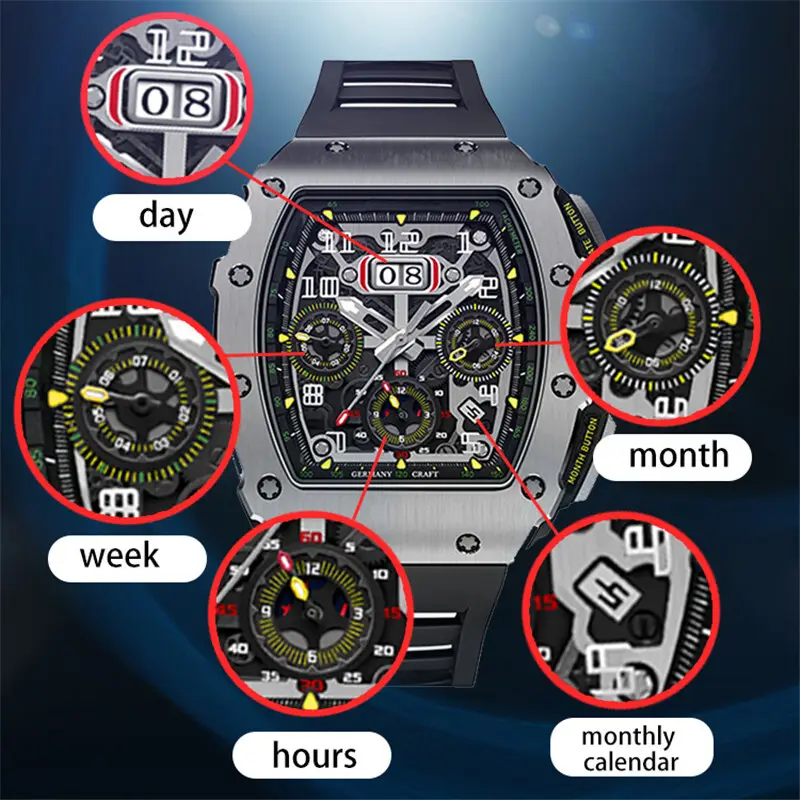 VDEAR Moonphase Automatic Watch - Premium Quality Classic Vintage Business Watch 6