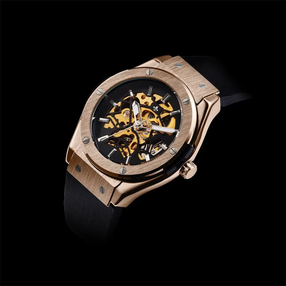 Top Mechanical Watches: Shenzhen ODM Rose Gold Skeleton Automatic Watch 3