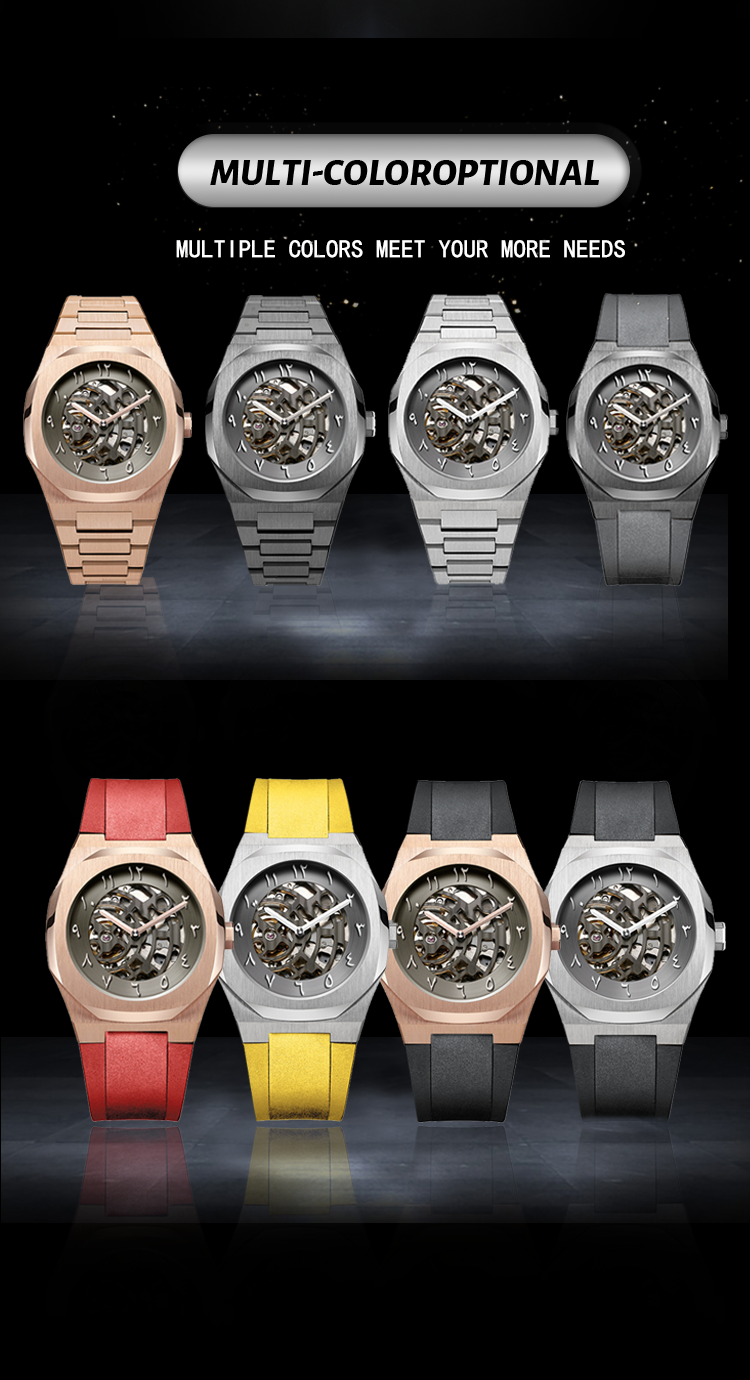 VDEAR - Customizable Luxury Skeleton Men's Watches Water Resistant 30m Mechanical Arabic Ladies Watch New Arrival 12