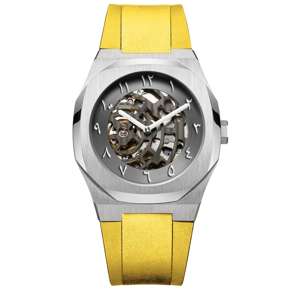 Vdear Arabic Numbers Skeleton Watch Customized Brand Waterproof Custom Watch Men'S Vintage Mechanical Writswatch 1