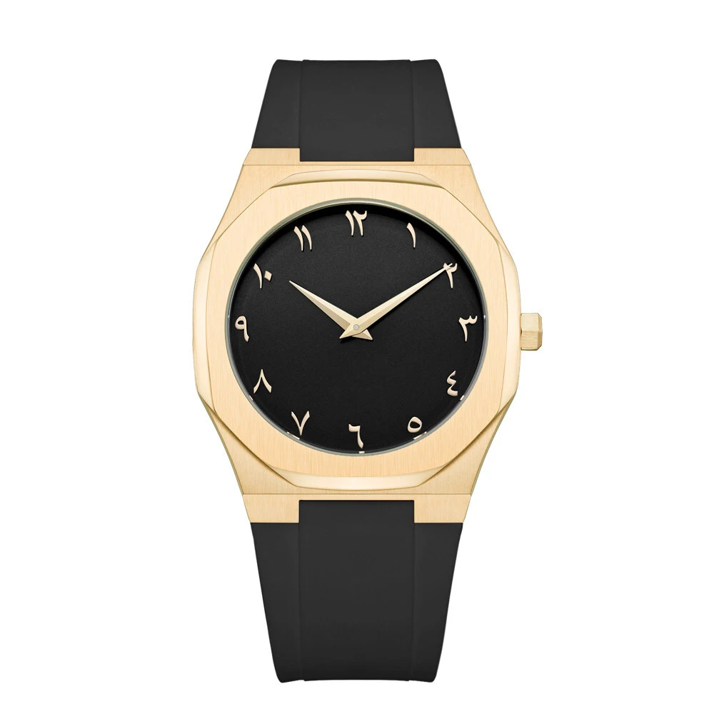 Vdear Silicone Strap Arabic Numerals Dial Watches Oem Logo Stainless Steel Japanese Quartz Movement Men Watch 1