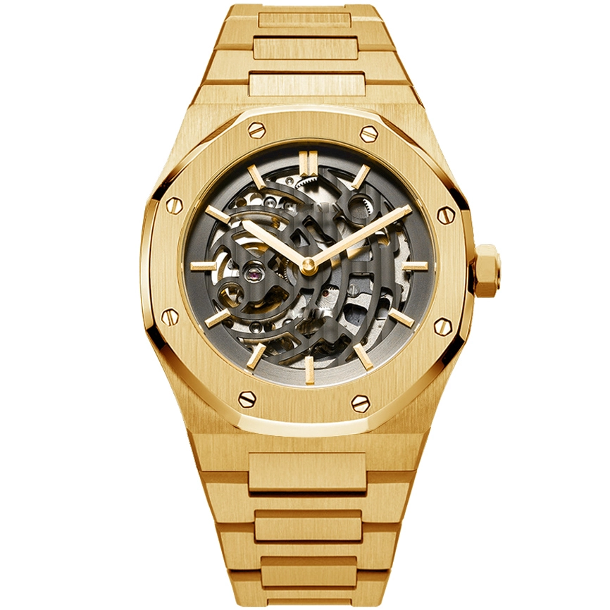 VDEAR - High quality gold coating 3atm waterproof automatic mechanic watches mens luxury brand Automatic Watch For Men 1