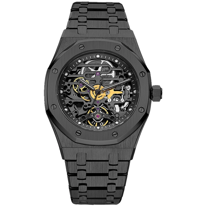 Vdear Mechanical Skeleton Watches Automatic Octagon Hollow Out Dial With Luminous Hands Watch Supplies 1