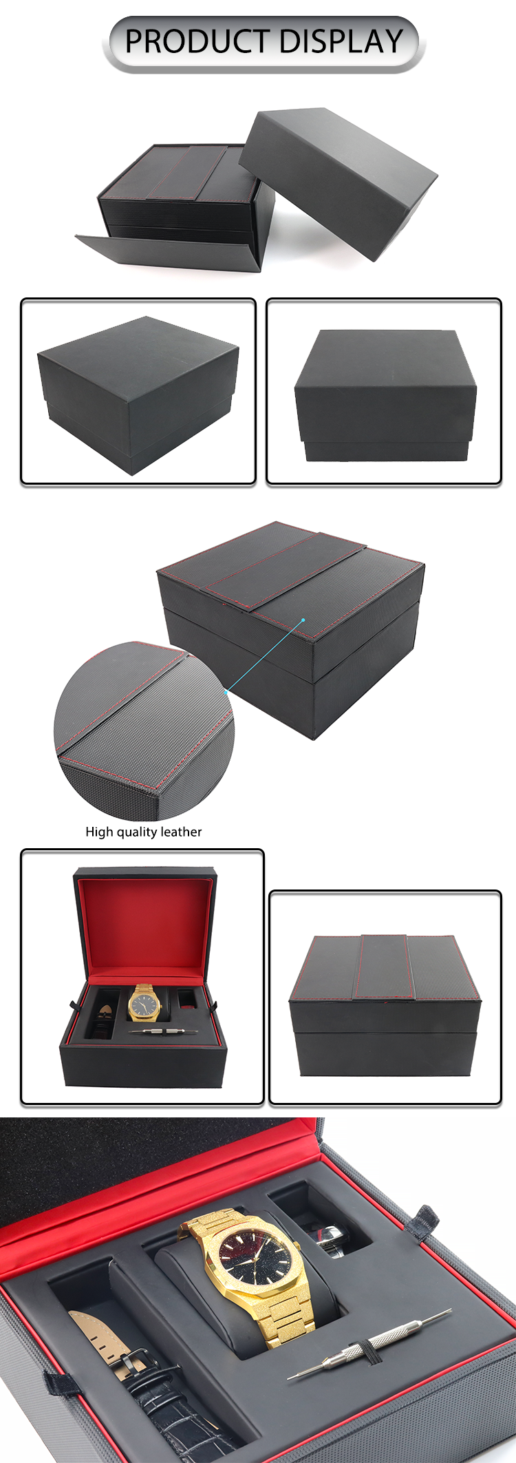 VDEAR - Custom Logo pu leather high quality watch box luxury Watch Box 9
