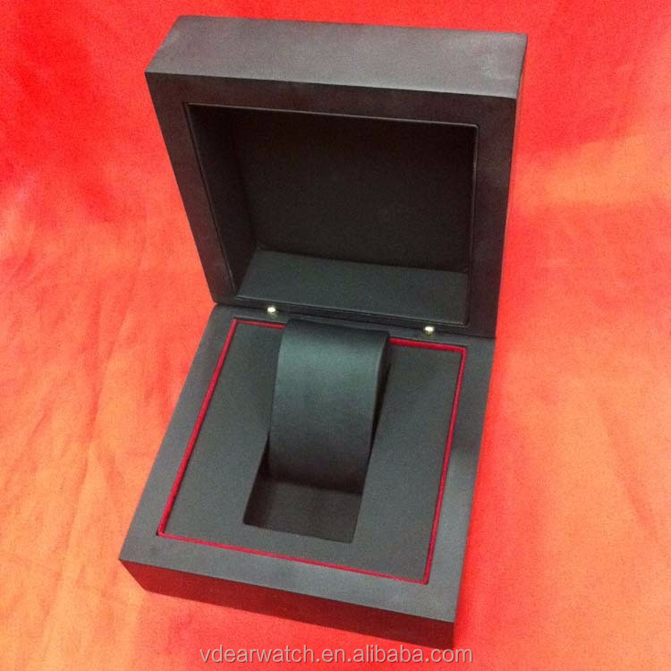VDEAR - Heavy single watch display box low cost gift package wooden watch box in black Watch Box 17
