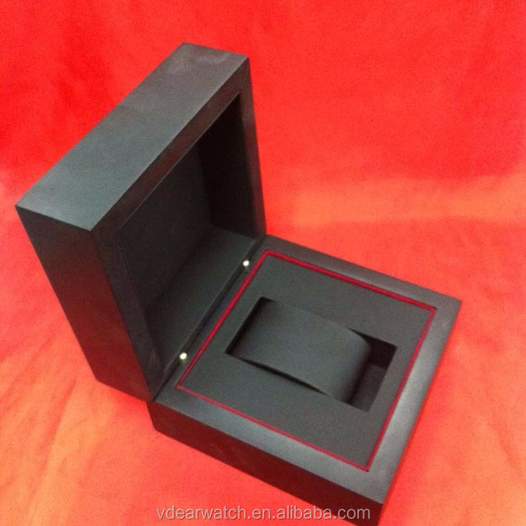 VDEAR - Heavy single watch display box low cost gift package wooden watch box in black Watch Box 15